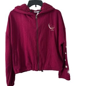 Mighty Fine Maroon Teddy Jacket with Star Accents
